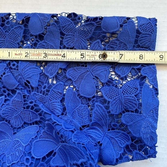 Nwt TALBOTS floral w/fringe blue top SZ 14 - Picture 9 of 10